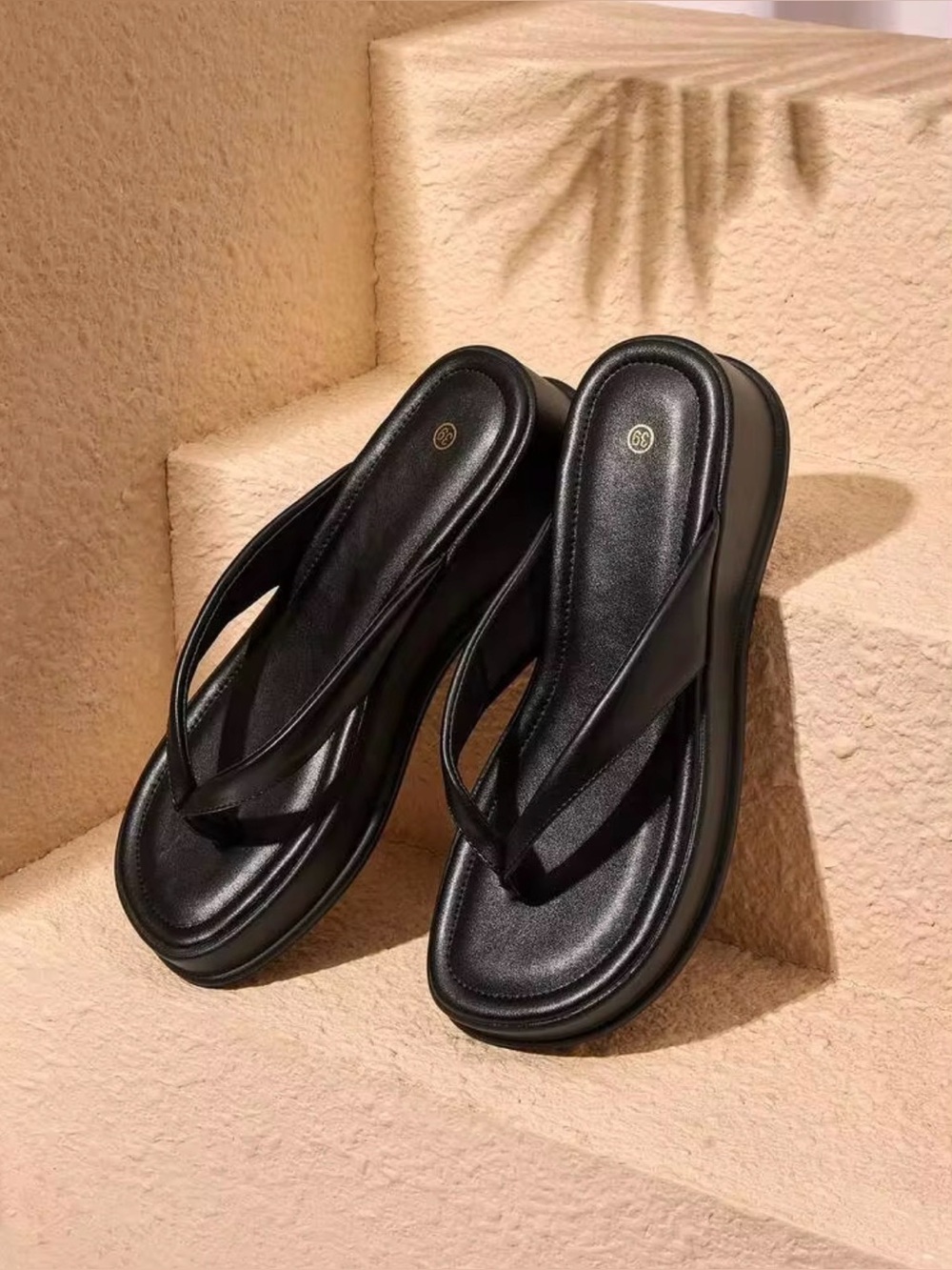 Black Platform Flipflops
